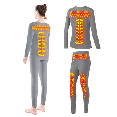 Lo strato di base femminile di riscaldamento elettrico ha riscaldato il vestito termico della biancheria intima per gli sport invernali