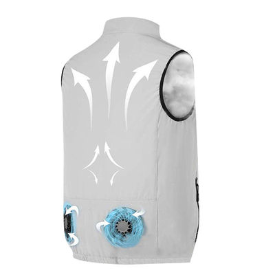 Maglia di raffreddamento del fan UV di SPF 50+ per il rivestimento di raffreddamento bianco di CA delle signore