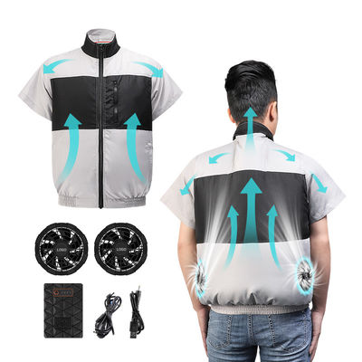Gray Black Cooling Fan Vest leggero S/M/L/XL/XXL/XXXL Optinal con la batteria 6700mAh