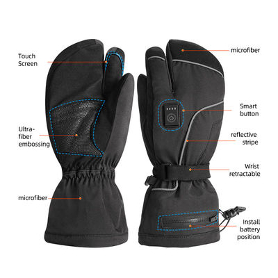 Guanti riscaldati a pile ricaricabili pattinanti 7.2V Ski Mittens riscaldato termico elettrico di inverno per le donne degli uomini