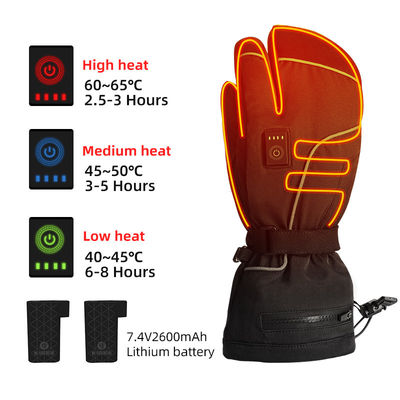 Guanti riscaldati a pile ricaricabili pattinanti 7.2V Ski Mittens riscaldato termico elettrico di inverno per le donne degli uomini