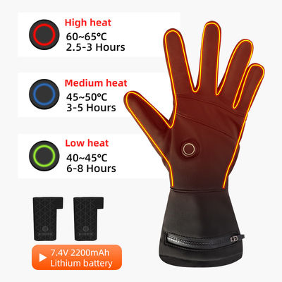 Guanti da pesca riscaldati da 2600 mAh Guanti riscaldati alimentati a batteria da moto con tre temperature regolabili