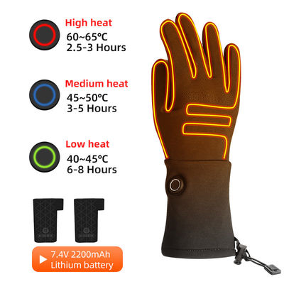 Guanti a pile rampicanti all'aperto riscaldati termici elettrici dei guanti di inverno di stile sottile con tre regolazioni di calore