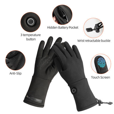 Guanti a pile rampicanti all'aperto riscaldati termici elettrici dei guanti di inverno di stile sottile con tre regolazioni di calore