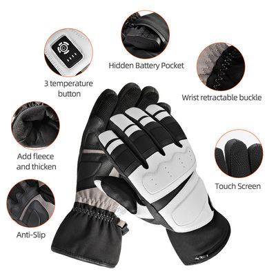 Inverno motociclismo guanti elettrici riscaldati impermeabili a prova di vento riscaldamento caldo touch screen guanti riscaldati