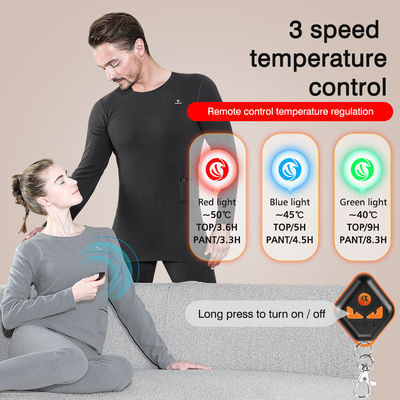 Inverno Intimo elettrico riscaldato Set di pelliccia Top termali Pantaloni Calore da sci Costume da corpo