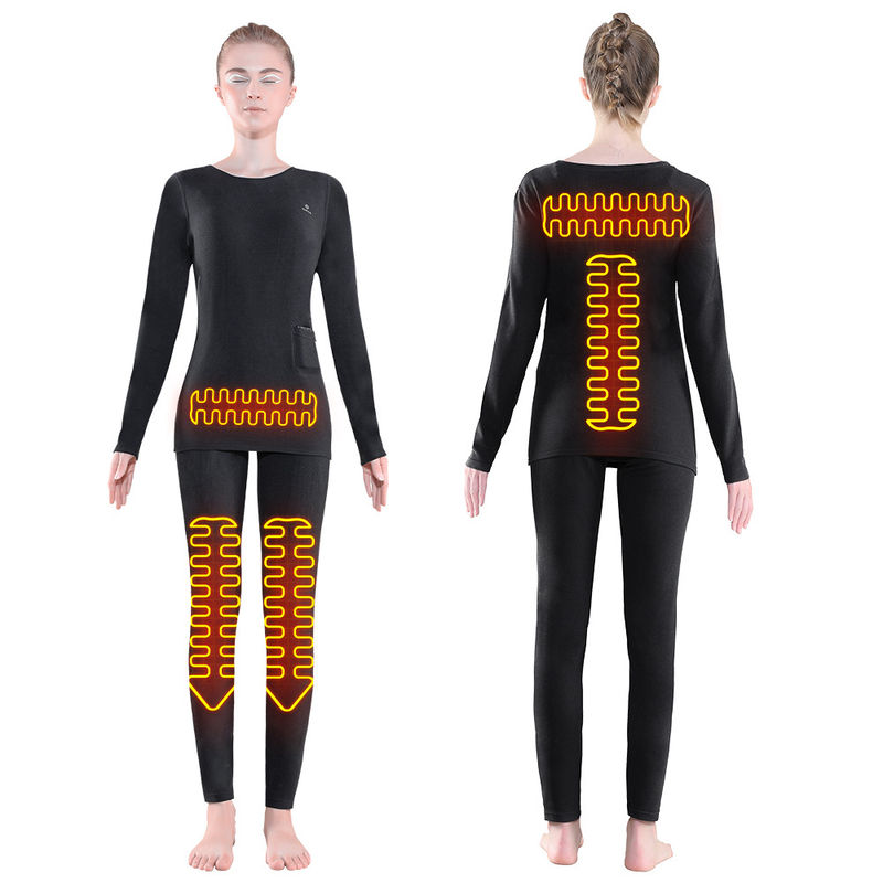 Donna Inverno Premium Lungo Caldo Topp Elettrico Pantaloni Abbigliamento Set Riscaldamento Velo Riscaldato Abbigliamento Termico Intimo